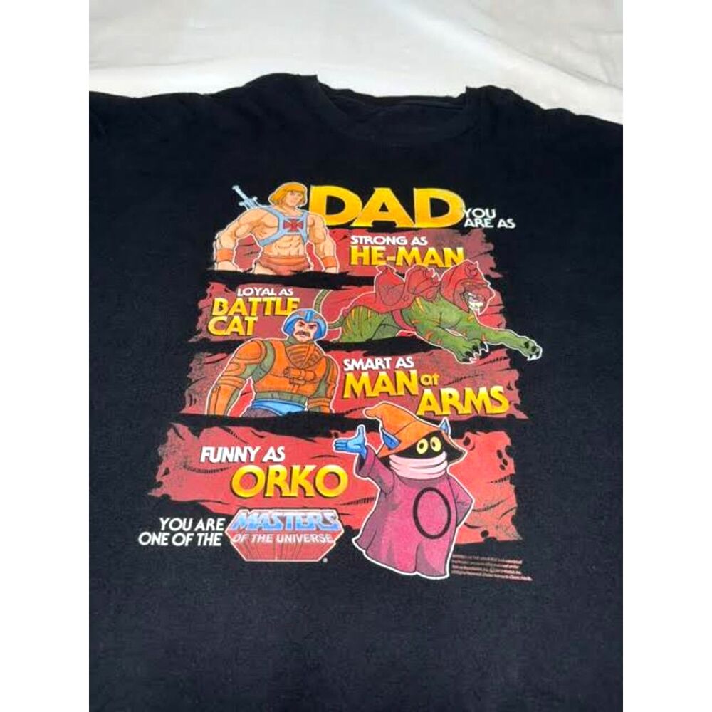 Masters of the Universe "Dad" Graphic Tee Retro 80s Cartoon Black- 4XL